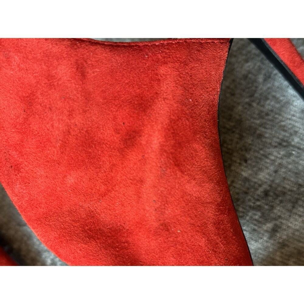 Steve Madden Shoes Womens 7 Red Suede Leather SOOKI High Heel Open Toe Stiletto - Picture 14 of 15